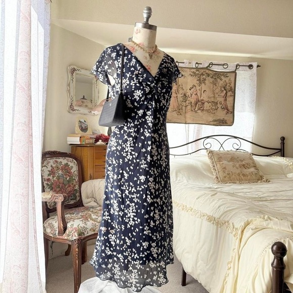 The Unbranded Brand Dresses & Skirts - bleu polkadot midi dress y2k romantic R&K size 10